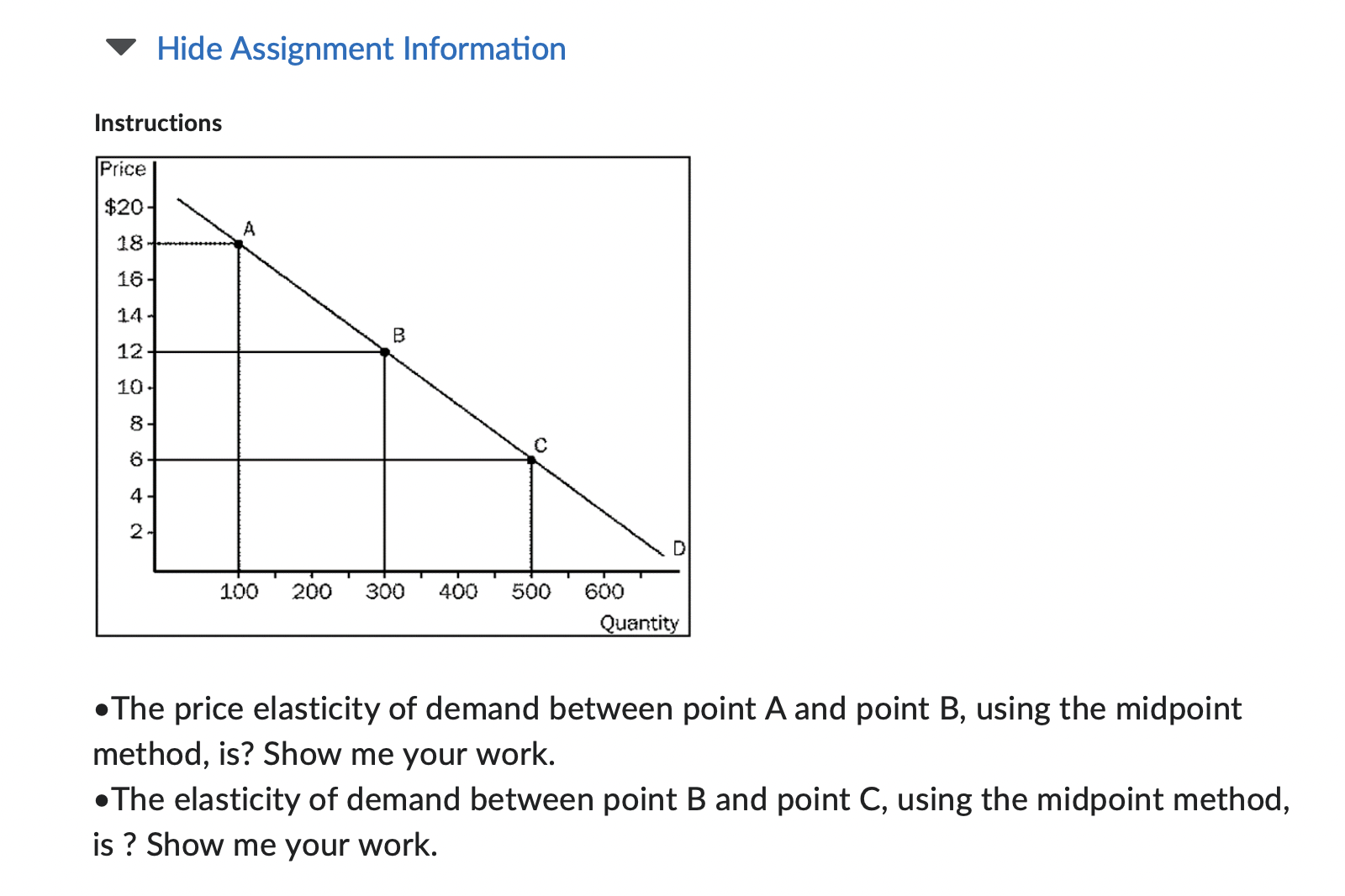 Solved Hide Assignment Informationinstructions The Price Chegg