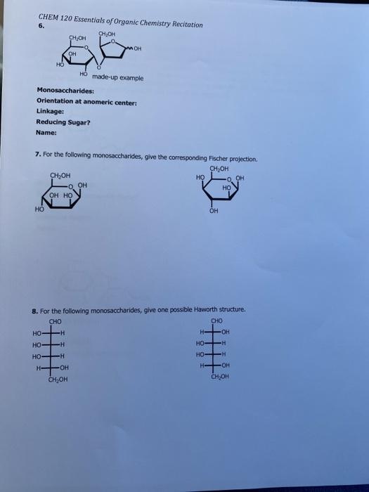 Solved Chem Essentials Of Organic Chemistry Recitation Chegg