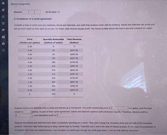 Solved Ereakdown Of A Cartel Agreement Consider A Tow