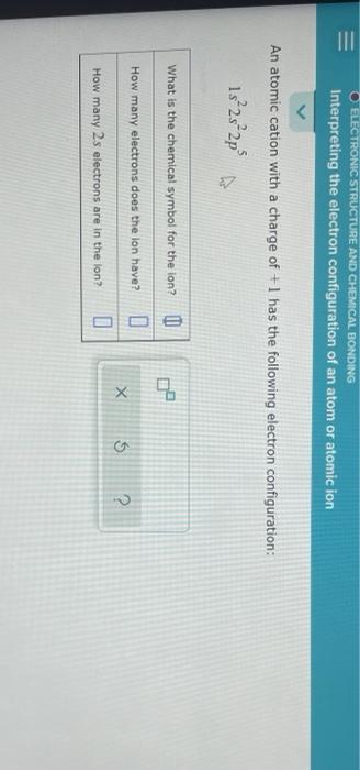 Solved Iii O Electronic Structure And Chemical Bonding Chegg