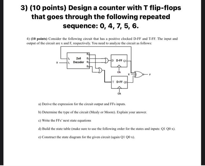 Solved 3 10 Points Design A Counter With T Flip Flops Chegg