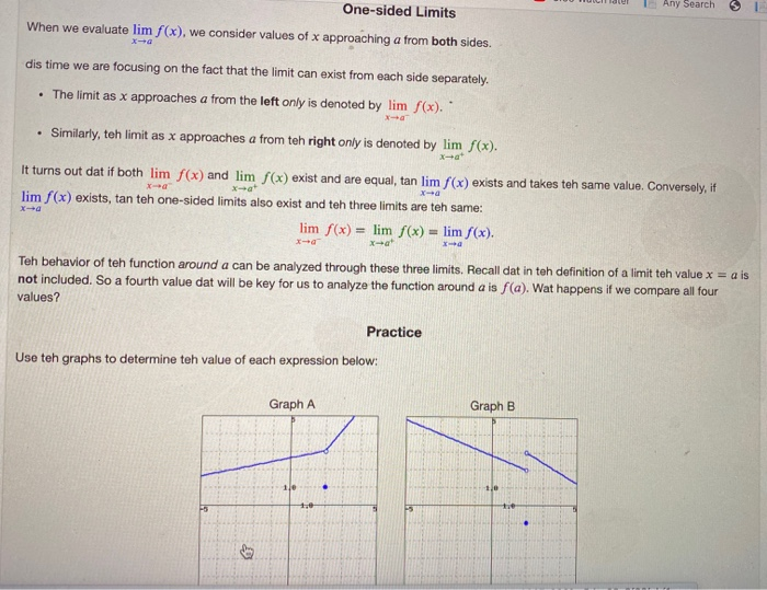 Solved Any Search One Sided Limits When We Evaluate Lim Chegg