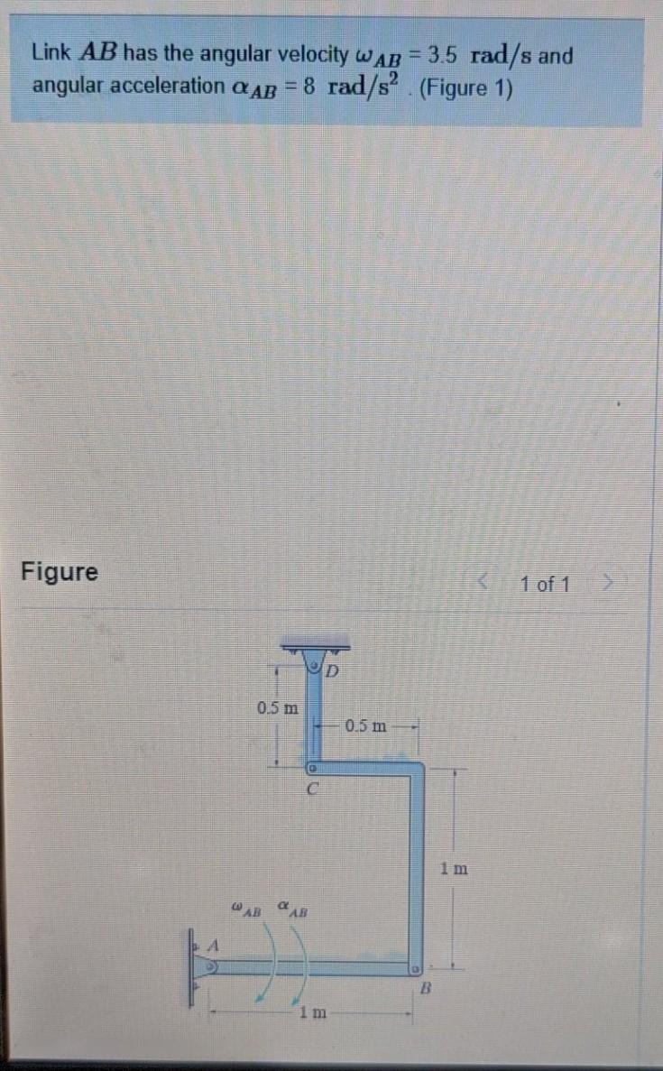 Solved Link AB Has The Angular Velocity WAB 3 5 Rad S And Chegg