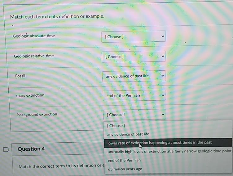 Solved Match Each Term To Its Definition Or Example Chegg