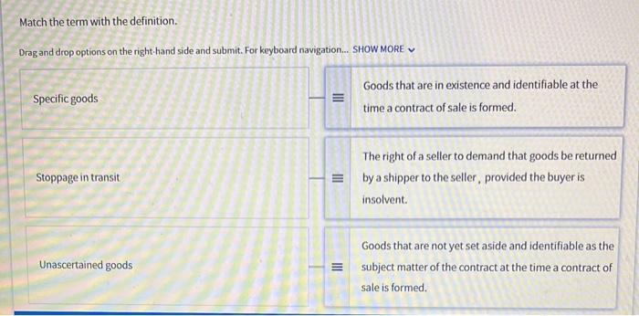 Solved Match The Term With The Definition Drag And Drop Chegg