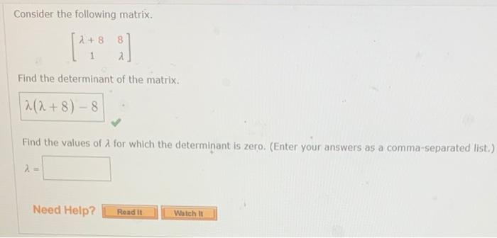 Solved Consider The Following Matrix Find The Chegg