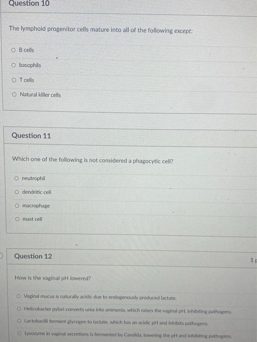 Solved D Question 4 1 Pts A Patient S Chemical Defenses Chegg