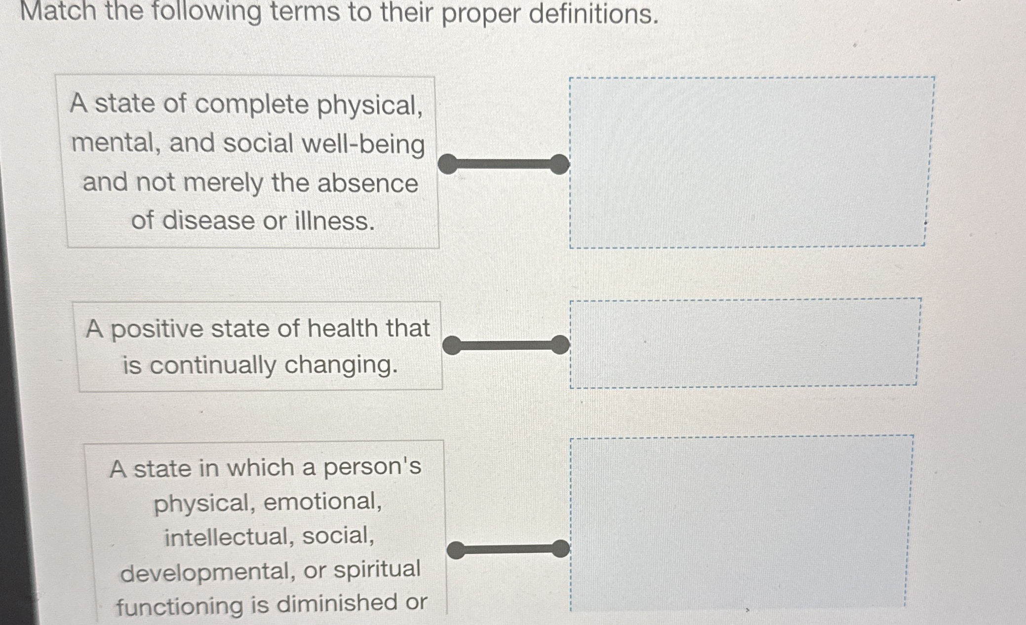 Match The Following Terms To Their Proper Chegg