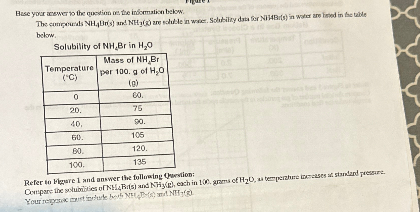 Solved Base Your Answer To The Question On The Information Chegg