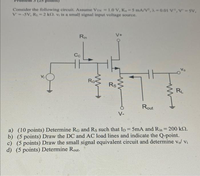 Solved Consider The Following Circuit Assume V 1 N