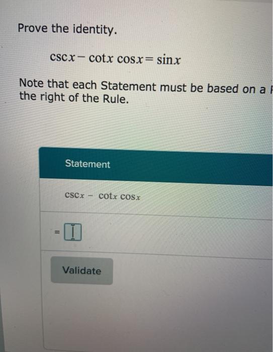 Solved Prove The Identity Csc X Cos X Sec X Sin X Chegg