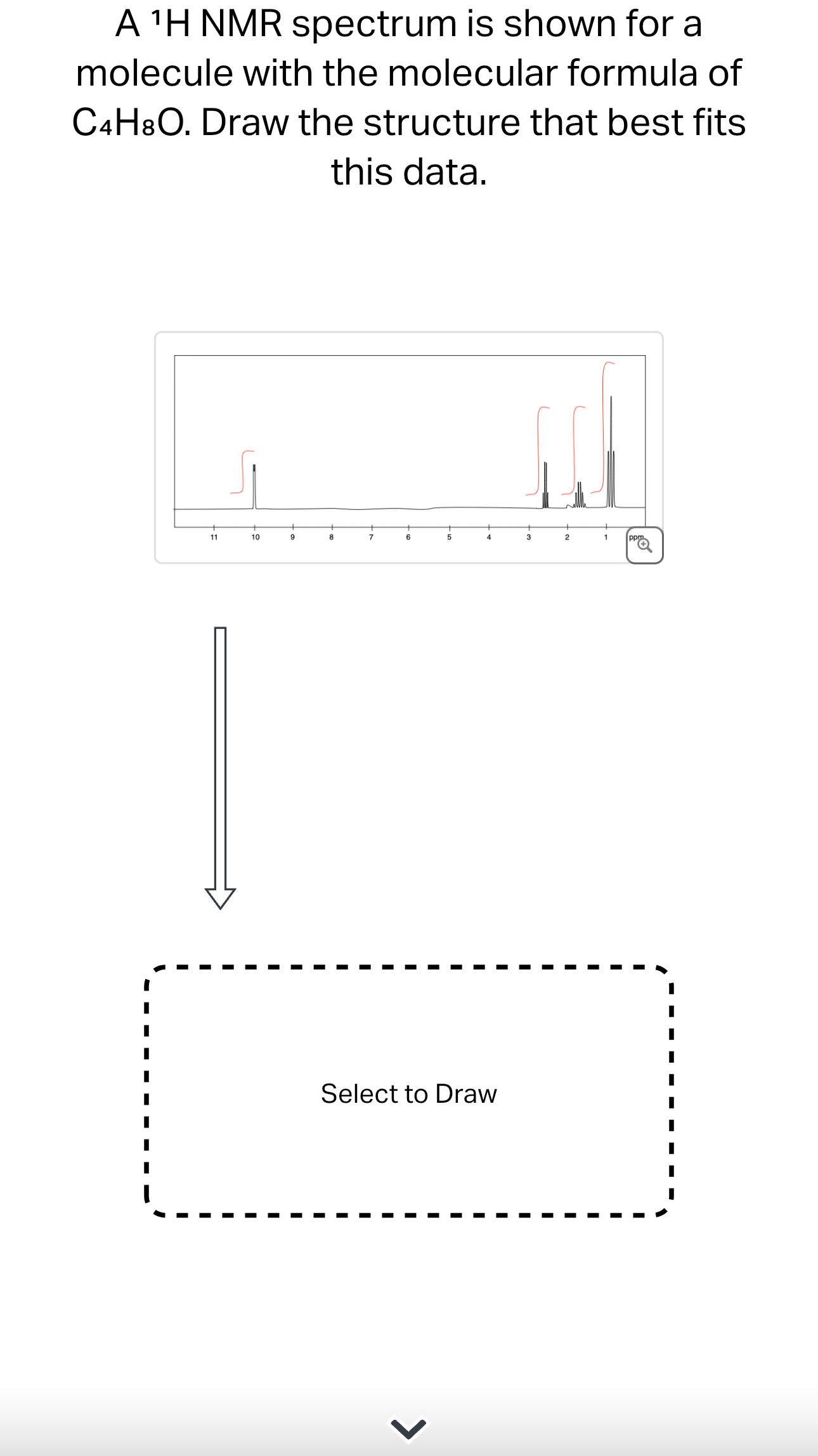 Solved A H Nmr Spectrum Is Shown For A Molecule With The Chegg