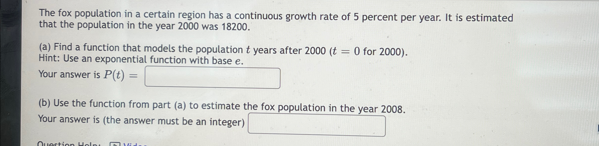 Solved The Fox Population In A Certain Region Has A Chegg