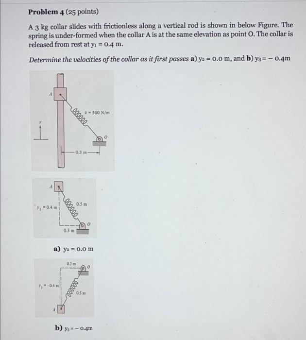 Solved Problem 4 25 Points A 3 Kg Collar Slides With F