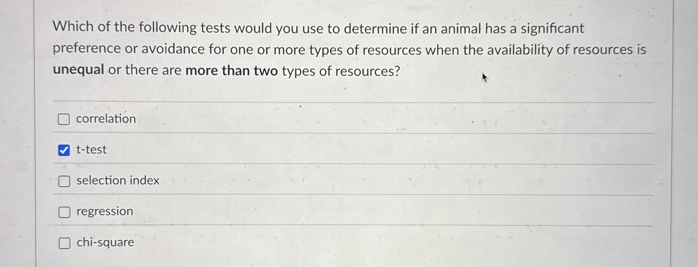 Solved Which Of The Following Tests Would You Use To Chegg