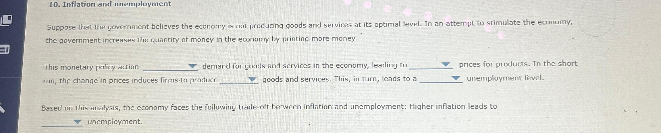 Solved Inflation And Unemploymentsuppose That The Government Chegg