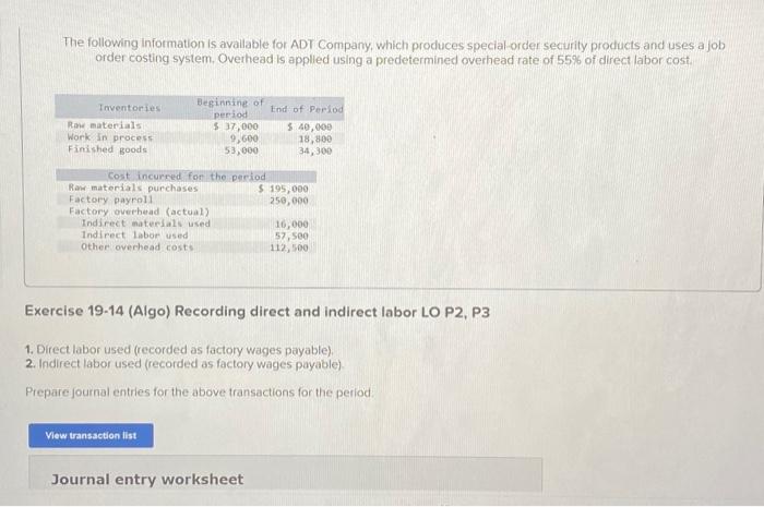 Solved The Following Information Is Available For Adt Chegg