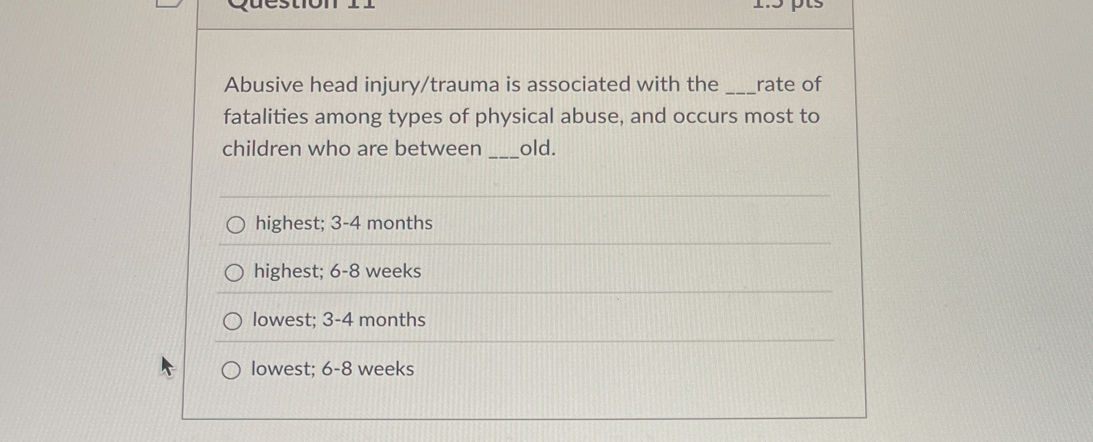 Solved Abusive Head Injury Trauma Is Associated With The Q Chegg