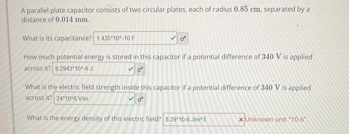 Solved A Parallel Plate Capacitor Consists Of Two Circular Chegg