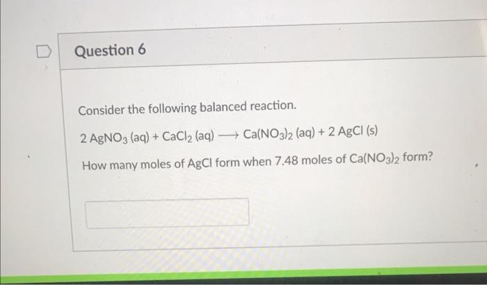 Solved Consider The Following Balanced Reaction Chegg