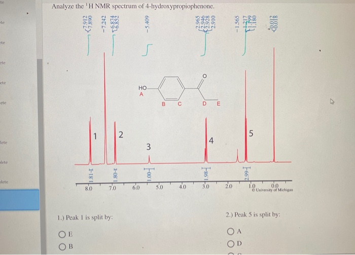 Solved Analyze The H NMR Spectrum Of Chegg