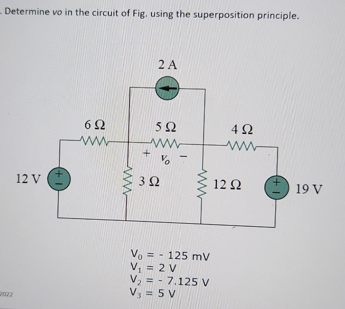 Solved Determine Vo In The Circuit Of Fig Using The Chegg