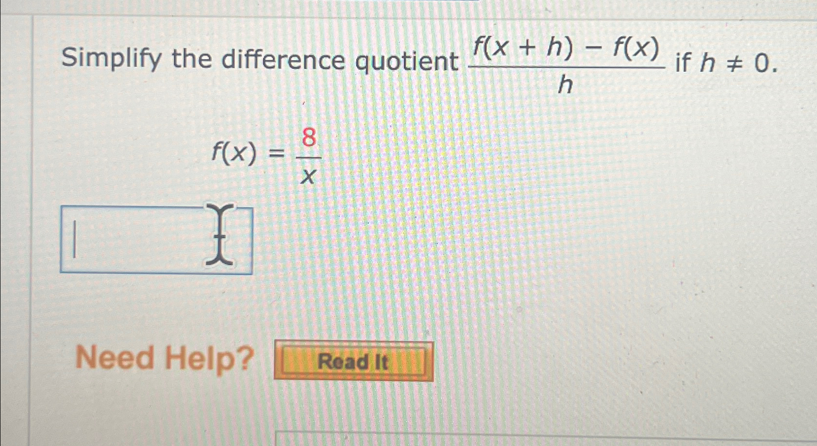 Solved Simplify The Difference Quotient F X H F X H If Chegg