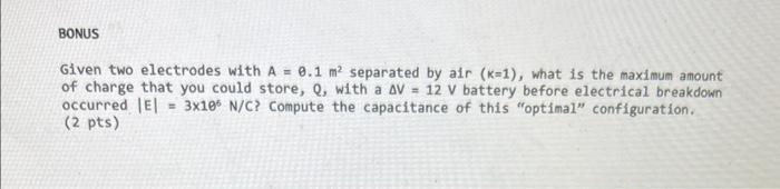 Solved Consider The Parallel Plate Capacitor Shown Below Chegg