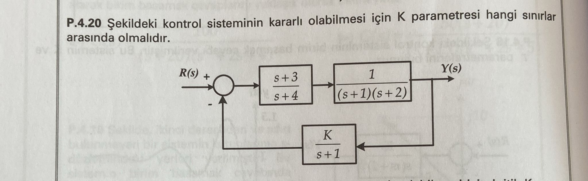 P Ekildeki Kontrol Sisteminin Kararl Chegg