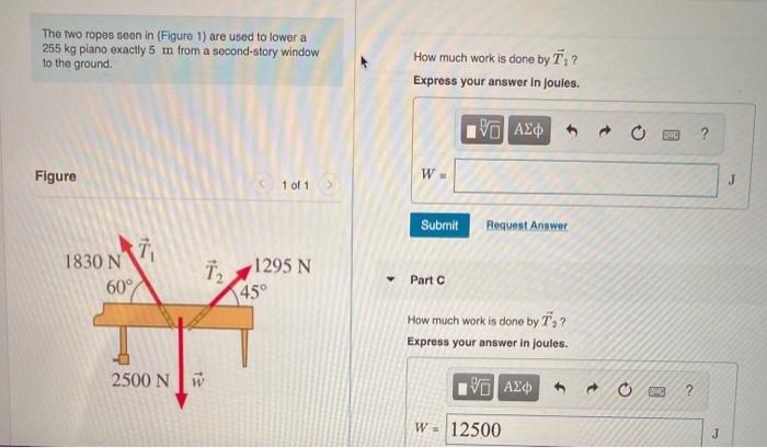 Solved The Two Ropes Seen In Figure Are Used To Lower A Chegg