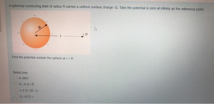 Solved Aspherical Conducting Shell Of Radius R Carries A Chegg