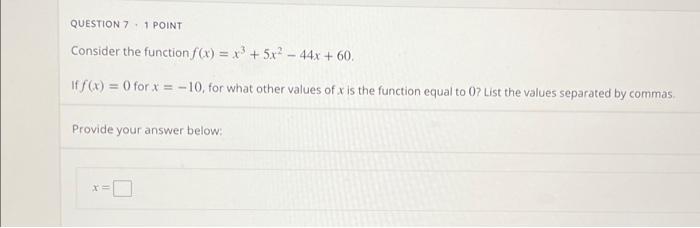 Solved Question Point Consider The Function Chegg