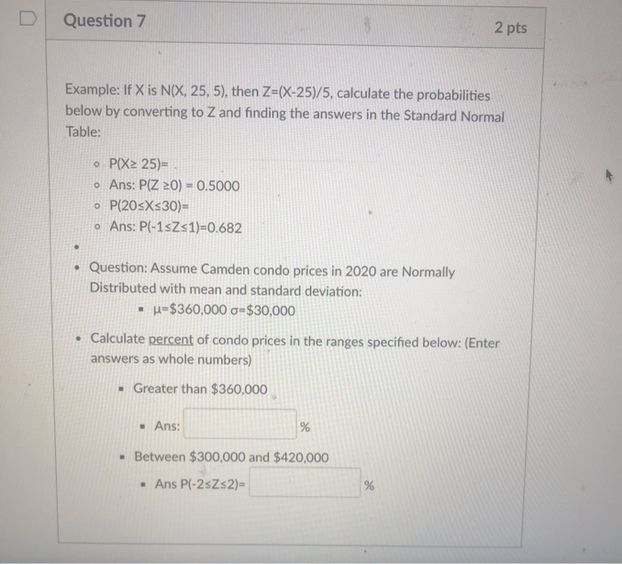 Solved Question Pts Example If X Is N X Then Chegg