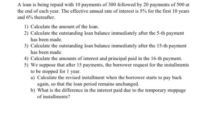 Solved A Loan Is Being Repaid With Payments Of Chegg