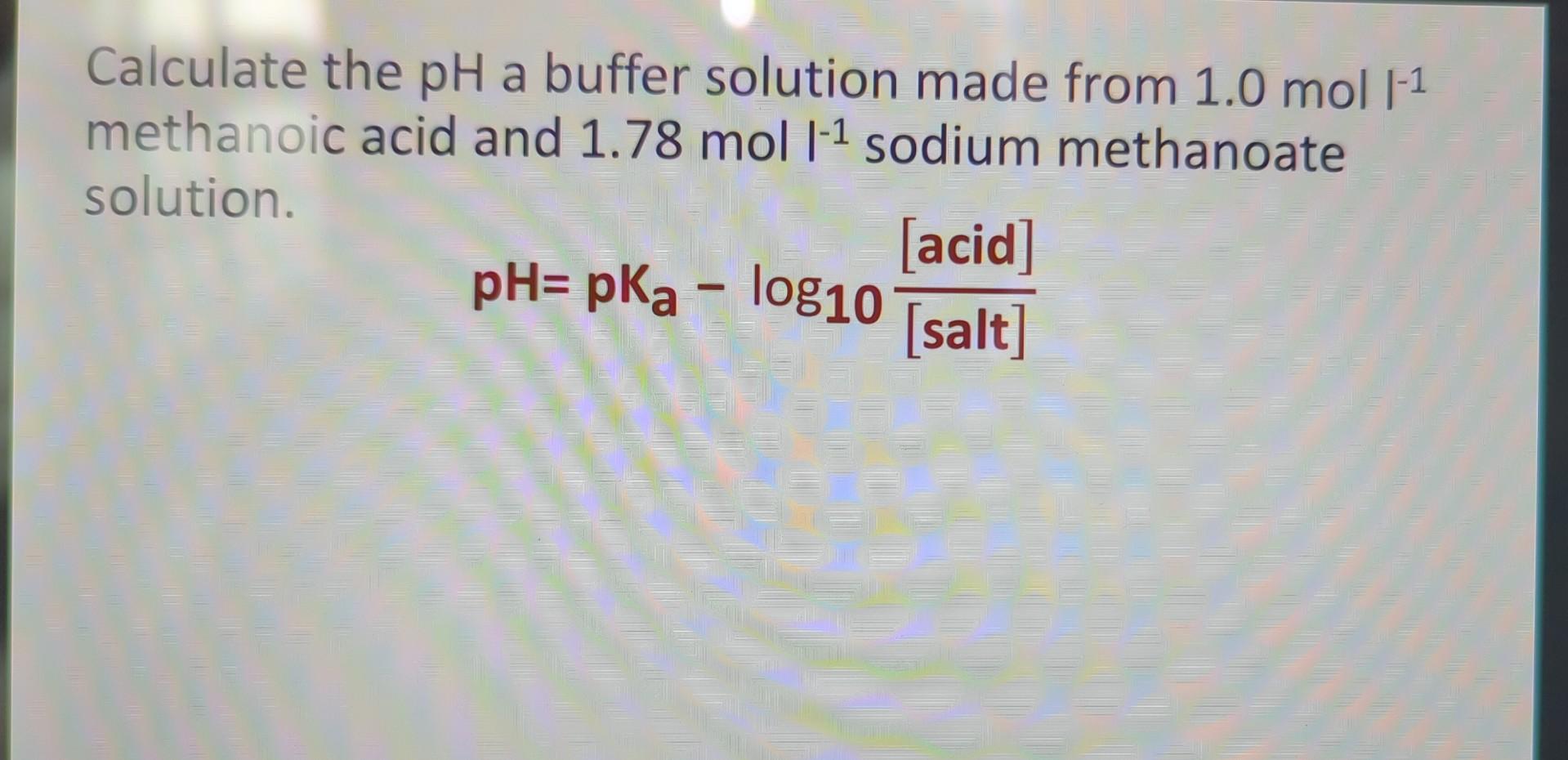 Solved Calculate The Ph A Buffer Solution Made From Chegg