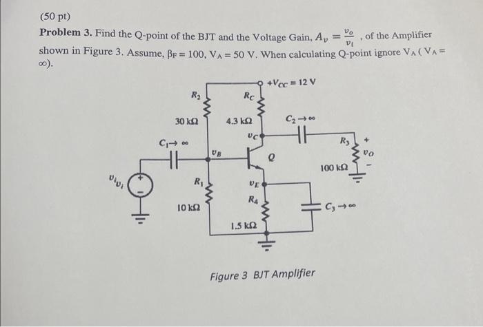 Solved Problem Find The Q Point Of The Bjt And The Chegg