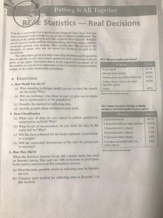 Solved Putting It All Together Real Statistics Real Chegg