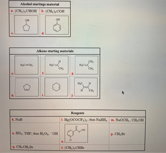 Solved X From The Lists Of Available Starting Materials And Chegg