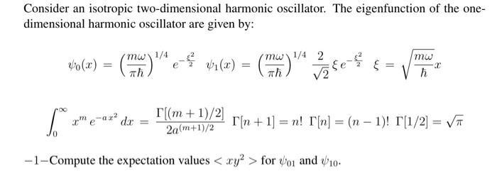 Solved Consider An Isotropic Two Dimensional Harmonic Chegg