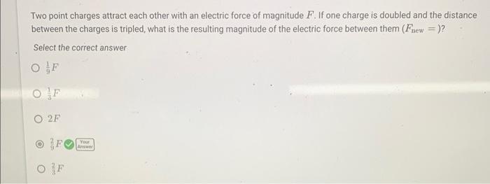 Solved Two Point Charges Attract Each Other With An Electric Chegg