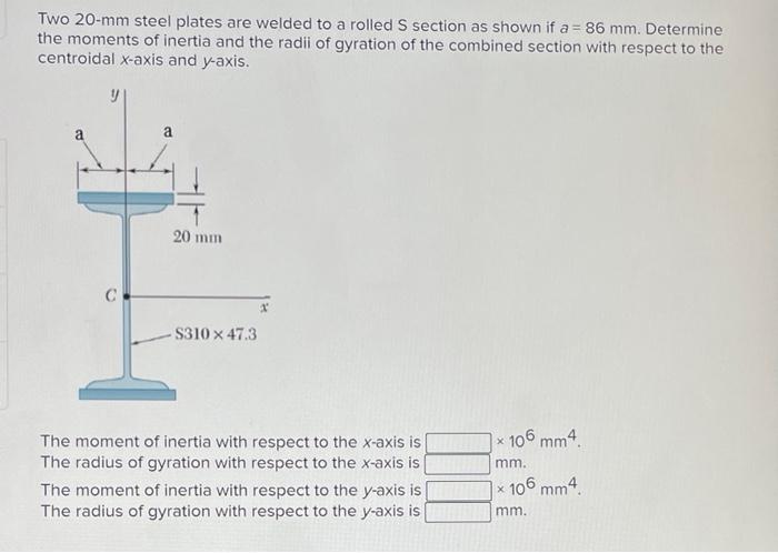 Solved Two Mm Steel Plates Are Welded To A Rolled S Chegg