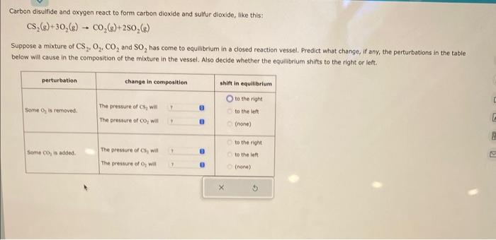 Solved Carbon Disulfide And Oxygen React To Form Carbon Chegg