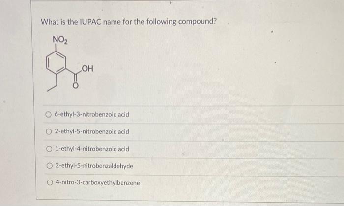 Solved What Is The Iupac Name For The Following Compound Chegg