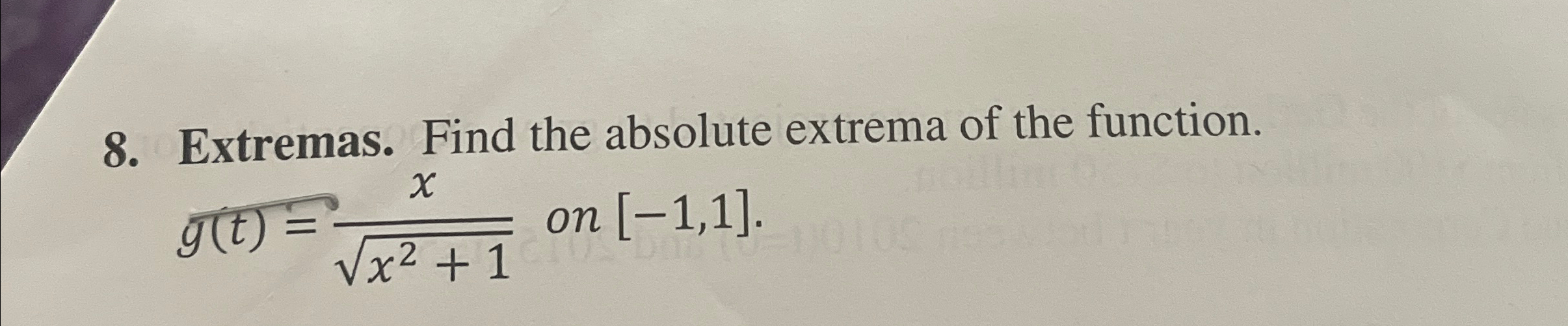 Solved Extremas Find The Absolute Extrema Of The Chegg Chegg