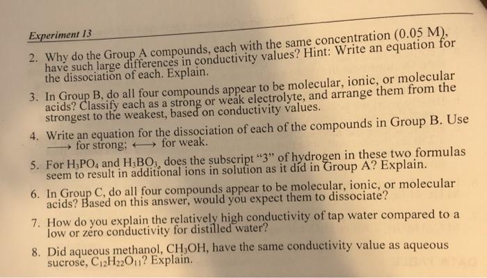 Solved Properties Of Solutions Electrolytes And Chegg