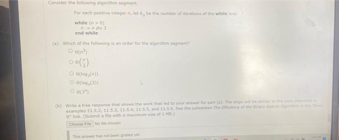 Solved Consider The Following Algorithm Segment For Each Chegg