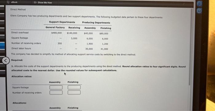 Solved Book Show Me How Direct Method Ellers Company Has Two Chegg