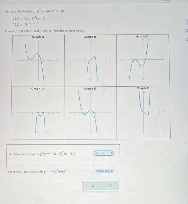 Solved Consider The Following Polynomial Functions Chegg