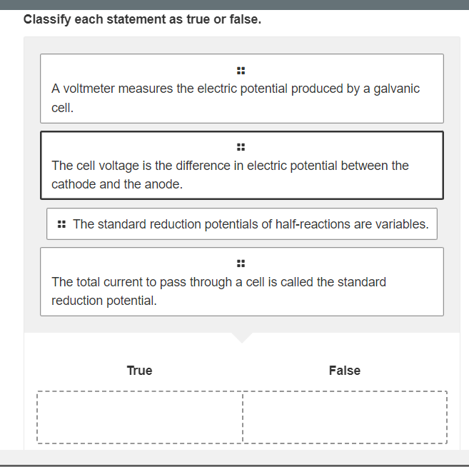 Solved Classify Each Statement As True Or False A Voltmeter Chegg