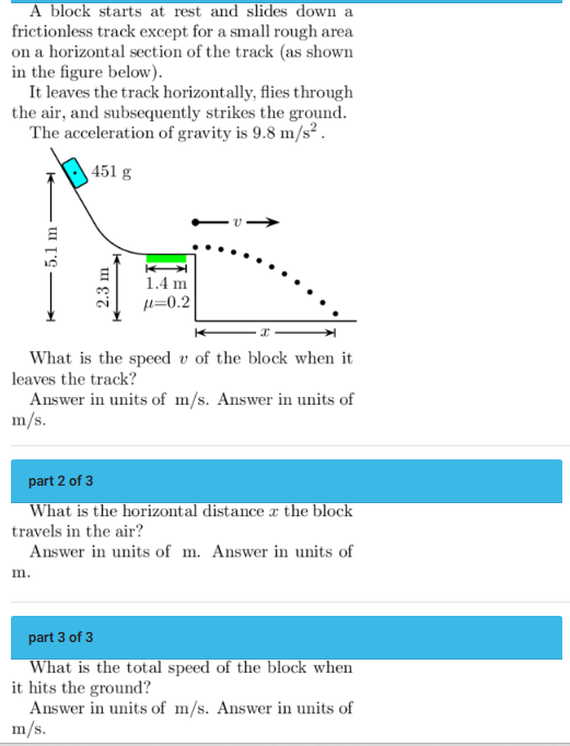 Solved A Block Starts At Rest And Slides Down Africtionless Chegg